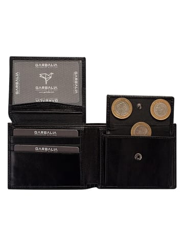 BAGmori Leren portemonnee zwart - (B)11 x (H)8 x (D)2 cm