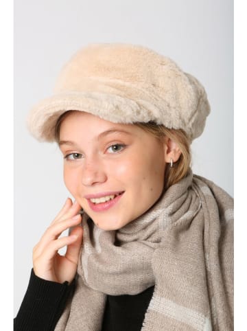 Lucky Bees Czapka w kolorze kremowym