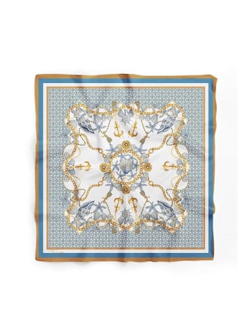 Lucky Bees Chusta w kolorze błękitno-złotym - 55 x 55 cm