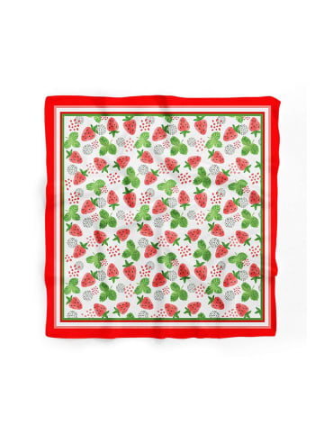 Lucky Bees Tuch in Rot/ Grün - (L)55 x (B)55 cm