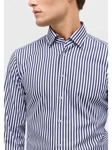 Eterna Koszula - Slim fit - w kolorze granatowo-białym