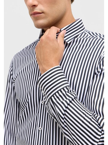 Eterna Blouse - slim fit - zwart/wit