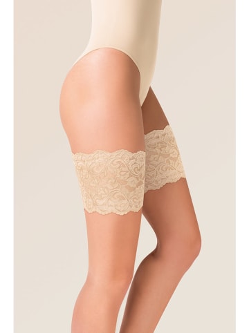 Gabriella Oberschenkelbänder "Lace" in Creme - 50 DEN