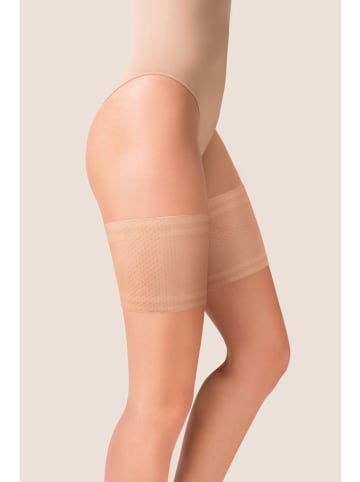 Gabriella Oberschenkelbänder "Mesh" in Beige - 50 DEN