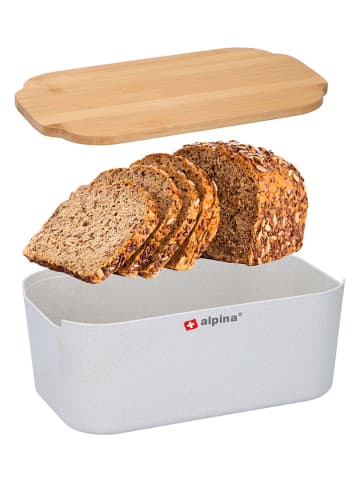 Alpina Brotbox in Weiß/ Hellbraun - (B)33 x (H)18,5 x (T)12 cm