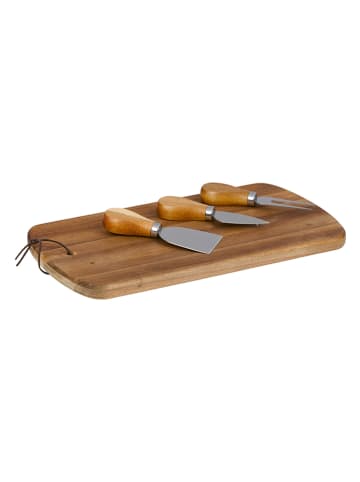 Alpina 4-delige kaasserveerset bruin - (B)32 x (H)17,5 x (D)1,5 cm