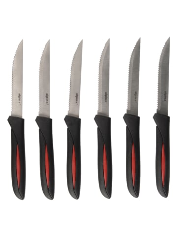 Alpina 12-delige set: steakmessen zwart - (H)22,8 cm