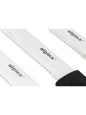 Alpina Noże (12 szt.) w kolorze czarnym do steków - wys. 22,8 cm