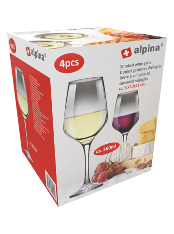Alpina Kieliszki (4 szt.) w kolorze szarym do wina - 350 ml