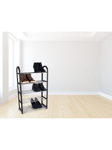 Alpina Regał w kolorze czarnym na buty - 50 x 77 x 20 cm