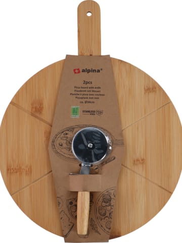 Alpina 2-częściowy zestaw w kolorze jasnobrązowym do pizzy - Ø 34 cm