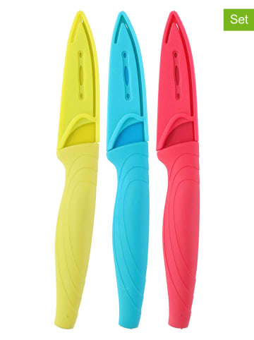 Alpina 2er-Set: Küchenmesser in Gelb/ Blau/ Rot 2x 3 Stück
