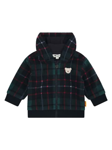 Steiff Fleecejacke in Schwarz/ Grün