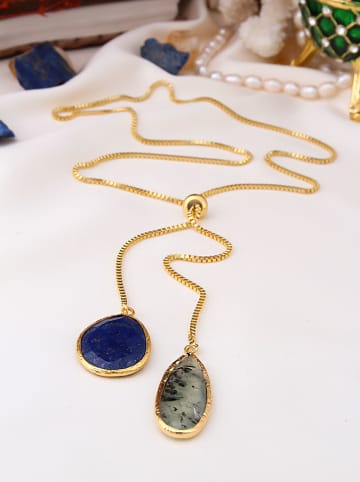 Pierres de Jade Vergulde ketting met sierelementen - (L)50 cm