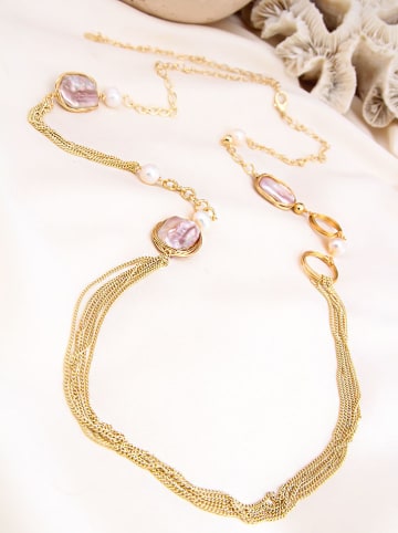 Pierres de Jade Vergulde ketting met sierelementen - (L)45 cm