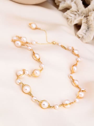 Pierres de Jade Vergulde ketting met sierelementen - (L)45 cm