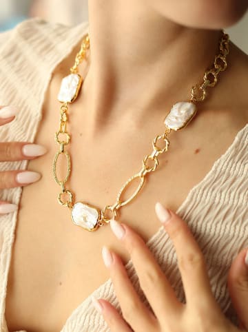 Pierres de Jade Vergulde ketting met sierelementen - (L)50 cm