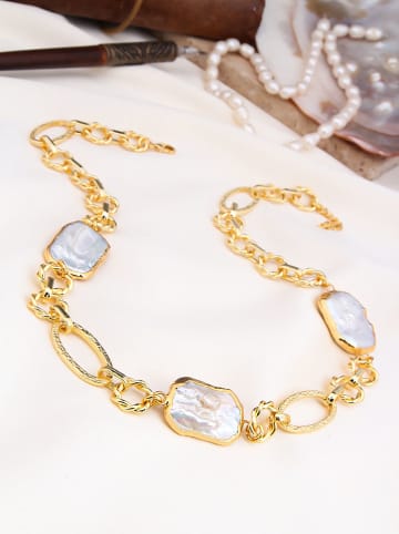 Pierres de Jade Vergulde ketting met sierelementen - (L)50 cm