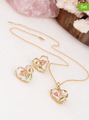 Pierres de Jade 2-delige sieradenset: ketting en oorstekers