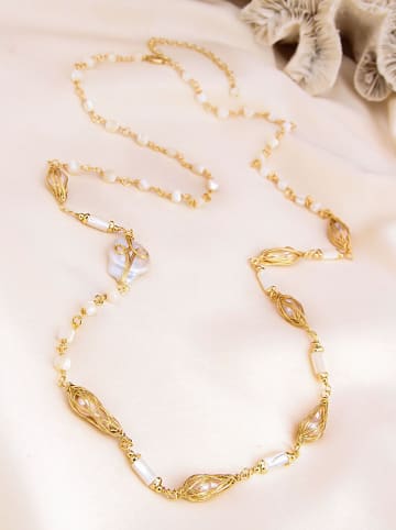 Pierres de Jade Vergulde ketting met sierelementen - (L)45 cm