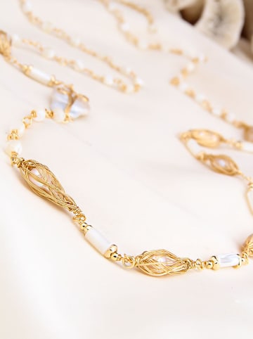 Pierres de Jade Vergulde ketting met sierelementen - (L)45 cm