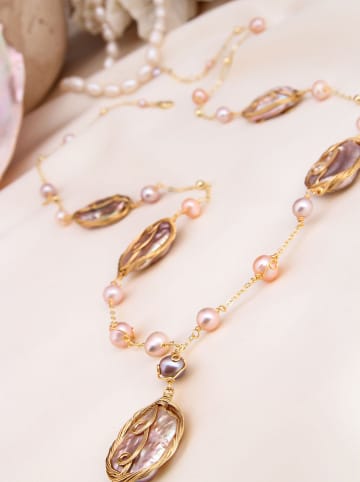 Pierres de Jade Vergulde ketting met sierelementen - (L)45 cm