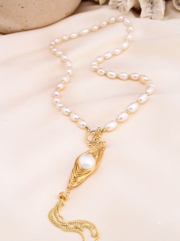 Pierres de Jade Vergulde ketting met sierelementen - (L)45 cm