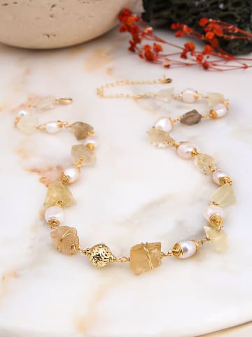 Pierres de Jade Vergulde ketting met sierelementen - (L)45 cm