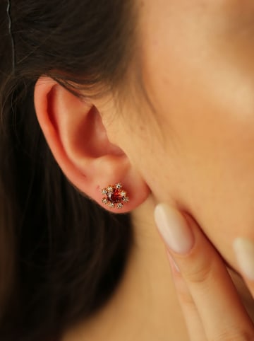 Pierres de Jade Vergold. Ohrstecker mit Edelsteinen