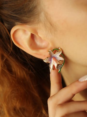 Pierres de Jade Vergold. Ohrstecker mit Edelsteinen