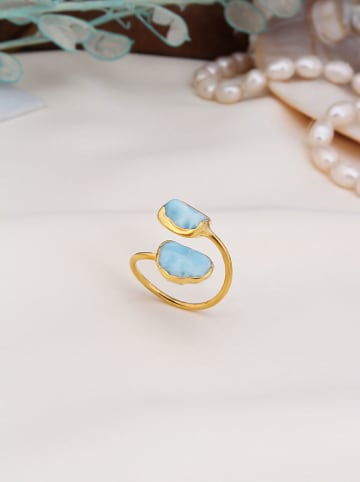 Pierres de Jade Vergold. Ring mit Edelsteinen