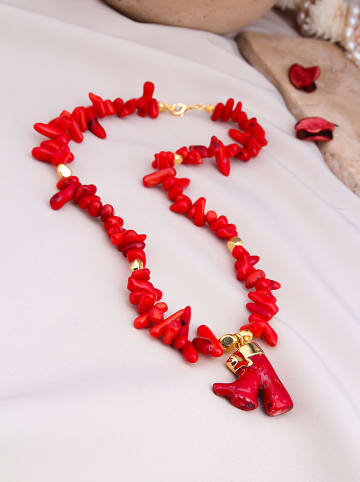 Pierres de Jade Vergulde ketting met sierelementen - (L)47 cm