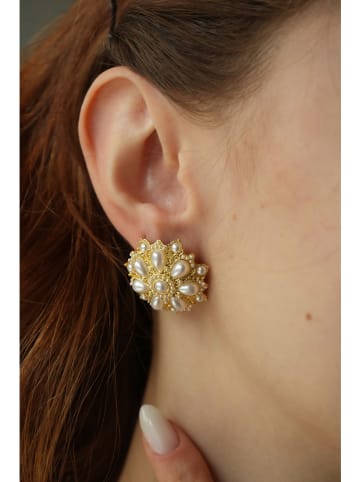 Pierres delicates Vergulde oorringen met edelstenen