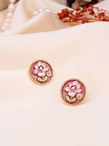 Pierres de Jade Vergulde oorstekers met parels