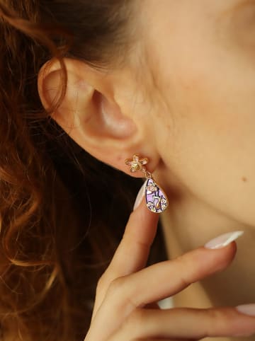 Pierres de Jade Vergold. Ohrstecker mit Perlen