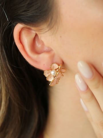 Pierres de Jade Vergold. Ohrstecker mit Perlen