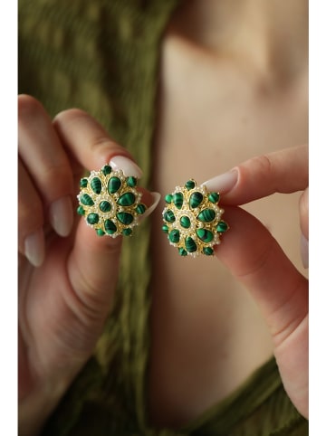 Pierres delicates Vergulde oorringen met edelstenen