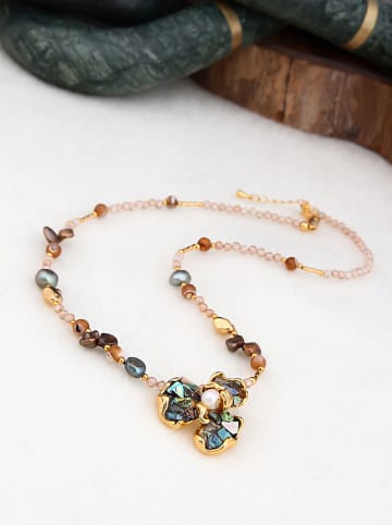 Pierres de Jade Vergulde ketting met sierelementen - (L)50 cm