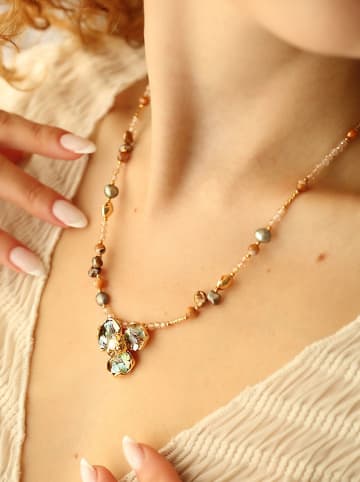 Pierres de Jade Vergulde ketting met sierelementen - (L)50 cm