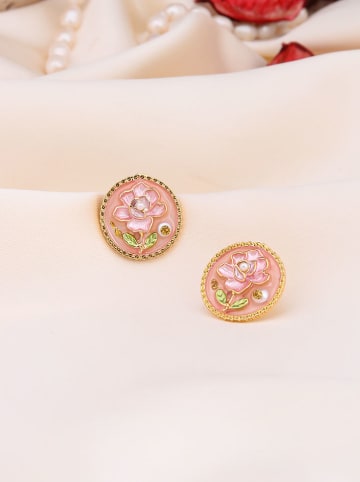 Pierres de Jade Vergulde oorstekers met parels