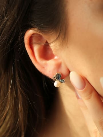 Pierres de Jade Vergulde oorstekers met parels en edelstenen