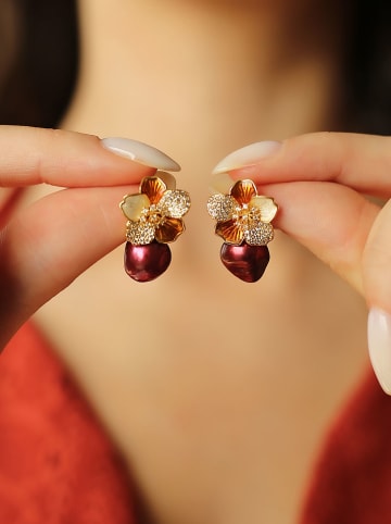 Pierres de Jade Vergold. Ohrstecker mit Edelsteinen