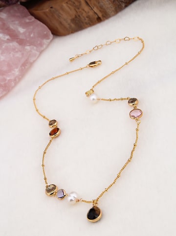 Pierres de Jade Vergulde ketting met sierelementen - (L)50 cm