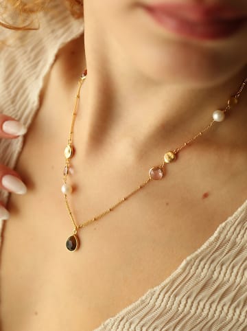 Pierres de Jade Vergulde ketting met sierelementen - (L)50 cm