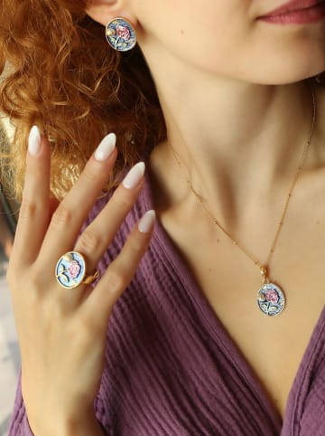 Pierres de Jade 3-delige sieradenset: ketting, oorstekers en ring