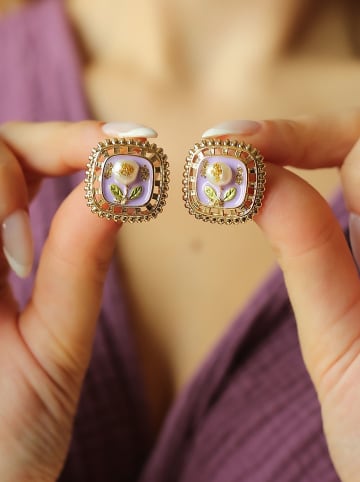 Pierres de Jade Vergulde oorstekers met parels