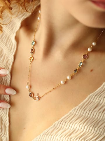 Pierres de Jade Vergulde ketting met sierelementen - (L)50 cm