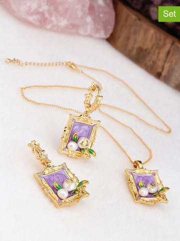 Pierres de Jade 2-delige sieradenset: ketting en oorringen