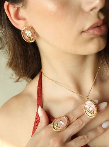 Pierres de Jade 3-delige sieradenset: ketting, oorstekers en ring