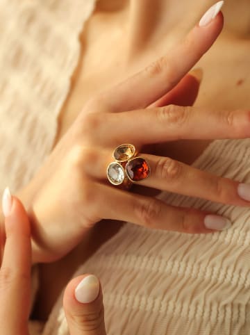 Pierres de Jade Vergulde ring met edelstenen